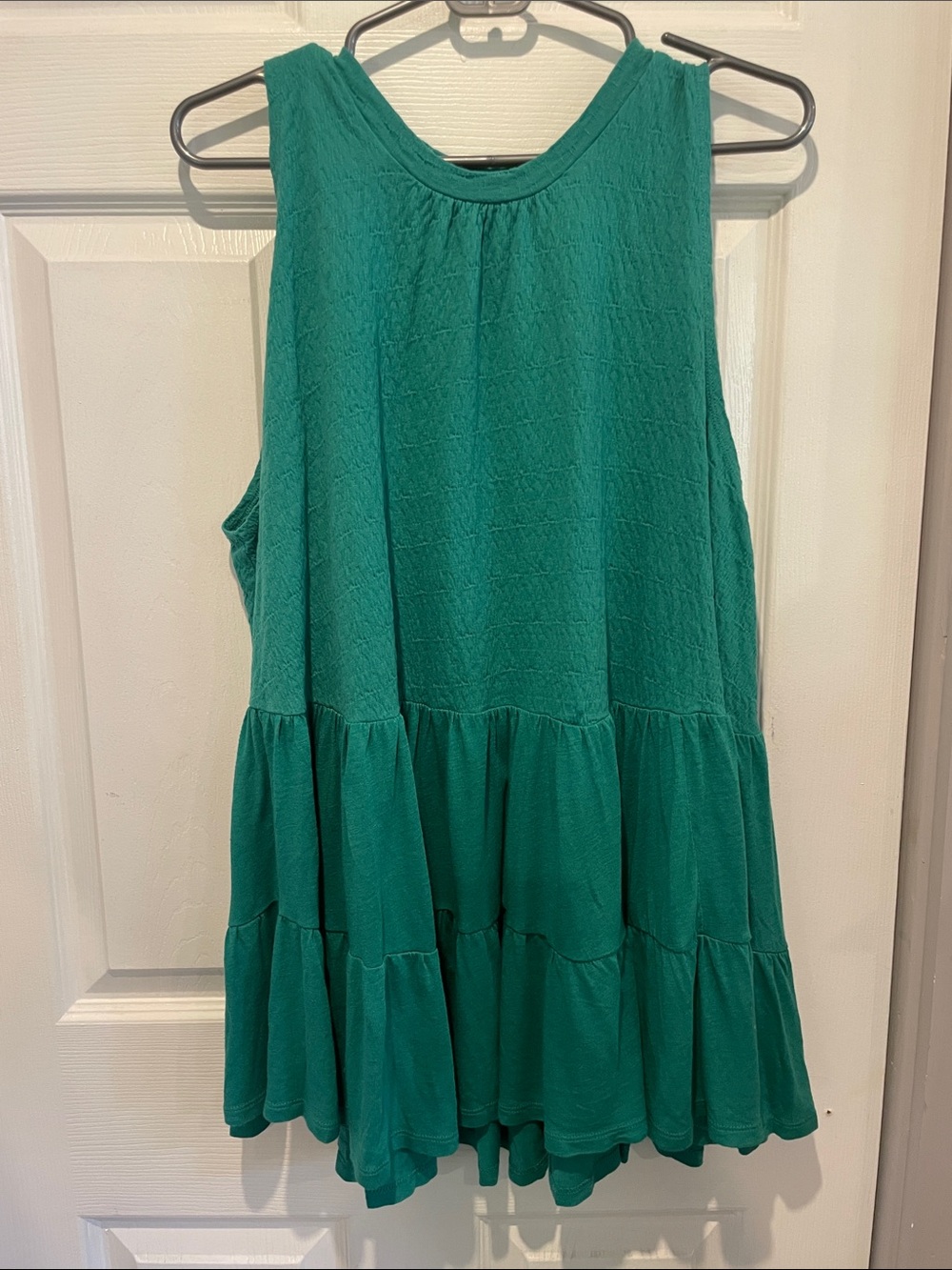 Free People Green Tiered Sleeveless Mini Dress